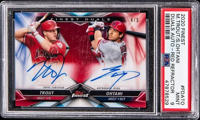 2020 Finest Trout/Ohtani Red Dual Auto PSA 9 Sale