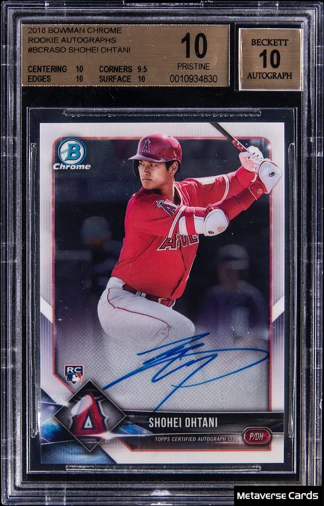 Shohei Ohtani 2018 Bowman Chrome BGS 10 Hits $129K