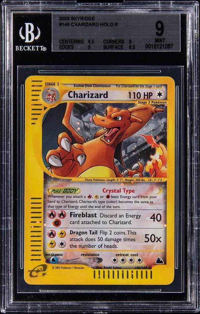 2003 Skyridge Crystal Charizard BGS 9 Sells for $18K