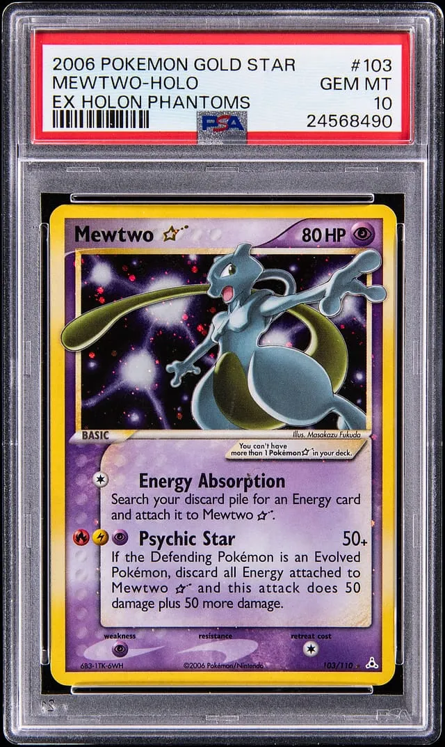Gold Star Mewtwo PSA 10 Holon Phantoms Sells for $67K