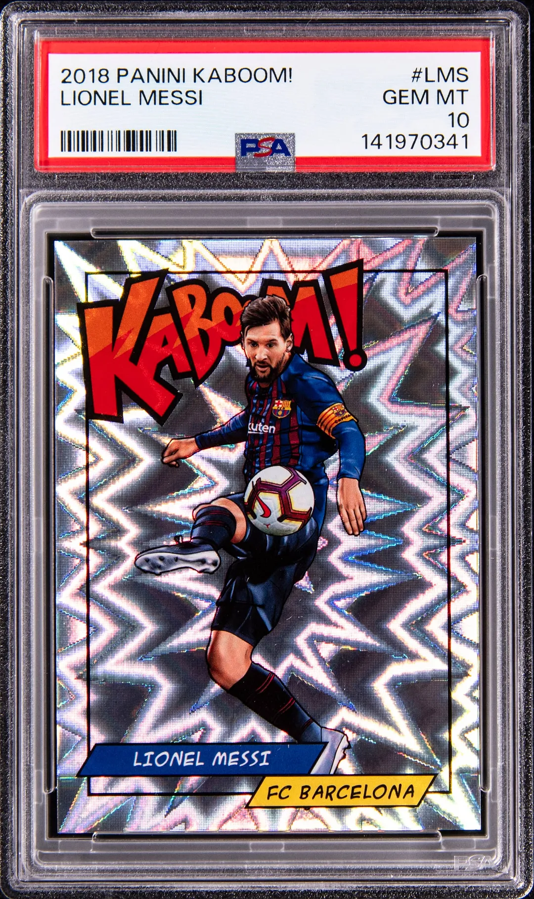 2018 Messi Kaboom PSA 10 sells for $30,500 at Goldin