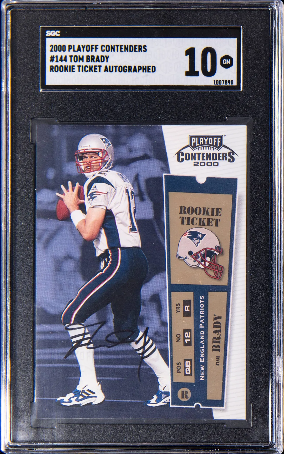 Tom Brady 2000 Contenders Rookie Auto SGC 10 Sale