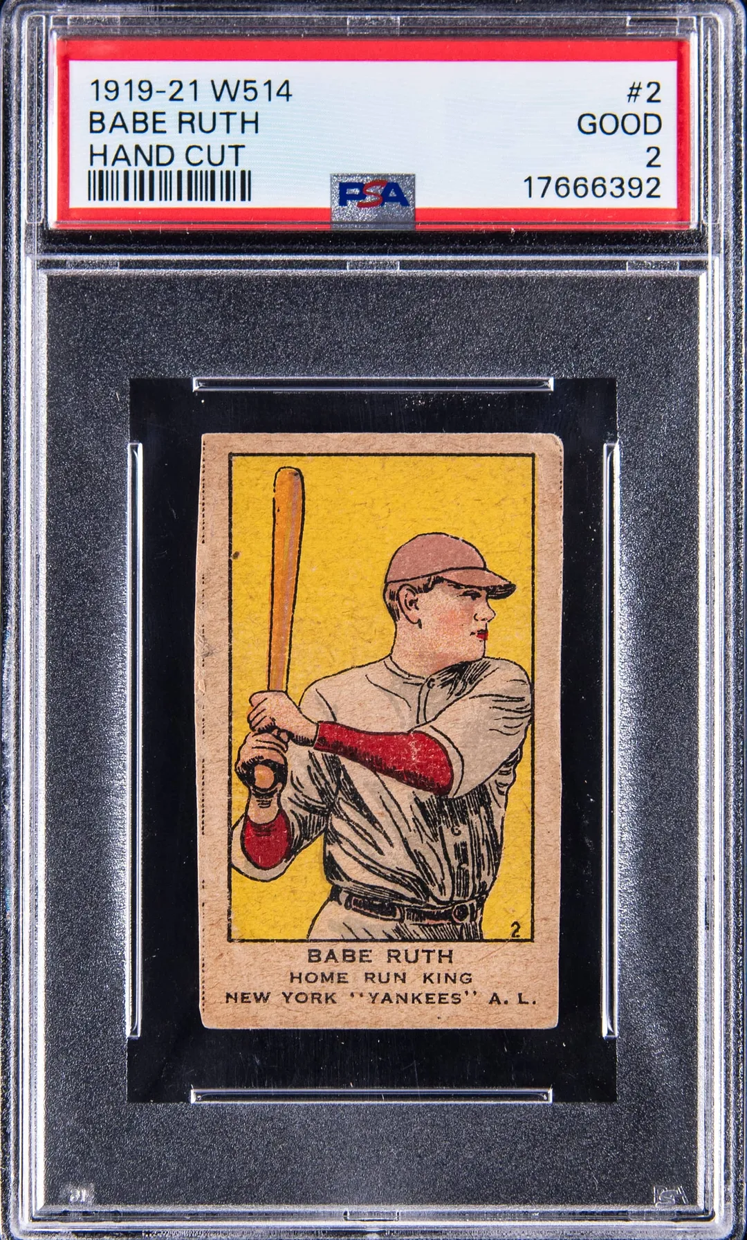 1919-21 W514 Babe Ruth PSA 2 Sells for $12,322