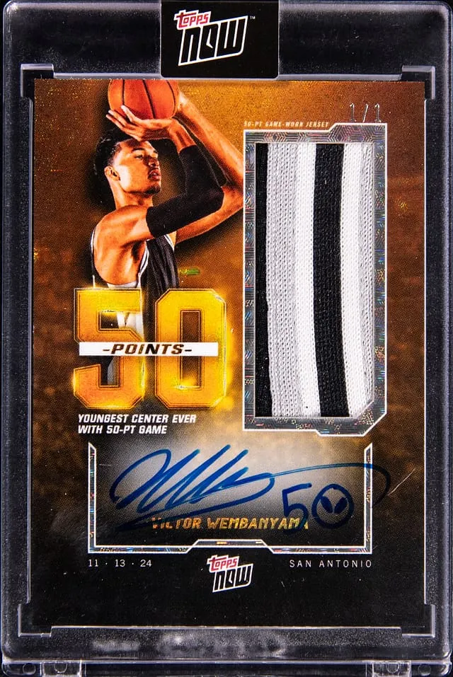 Victor Wembanyama 2024 Topps Now 1/1 FoilFractor Sale