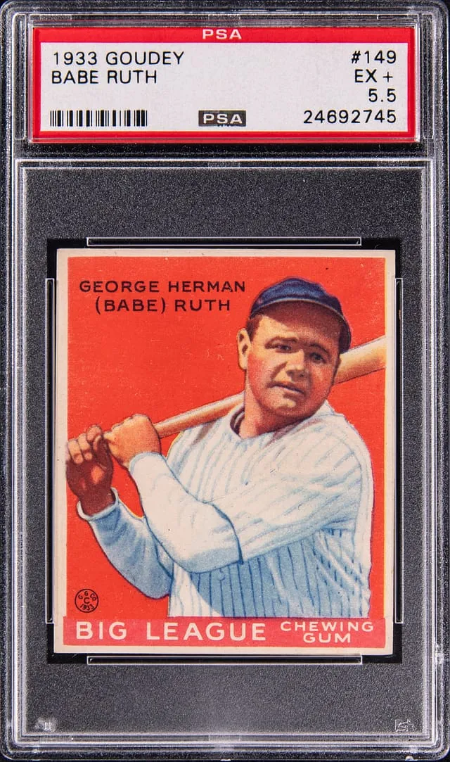 1933 Goudey Babe Ruth #149 PSA 5.5 sells for $73K