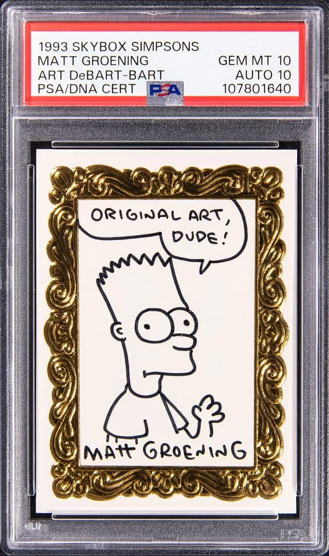 1993 SkyBox Simpsons Groening Sketch PSA 10 Sale