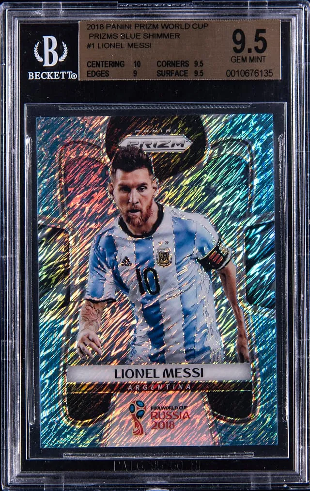 2018 Prizm Blue Shimmer Messi BGS 9.5 Sells for $52K
