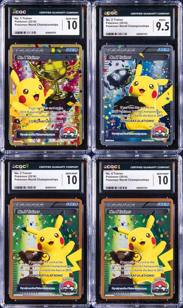 2014 Pokémon Trophy Pikachu No. 1–4 CGC Set Sells