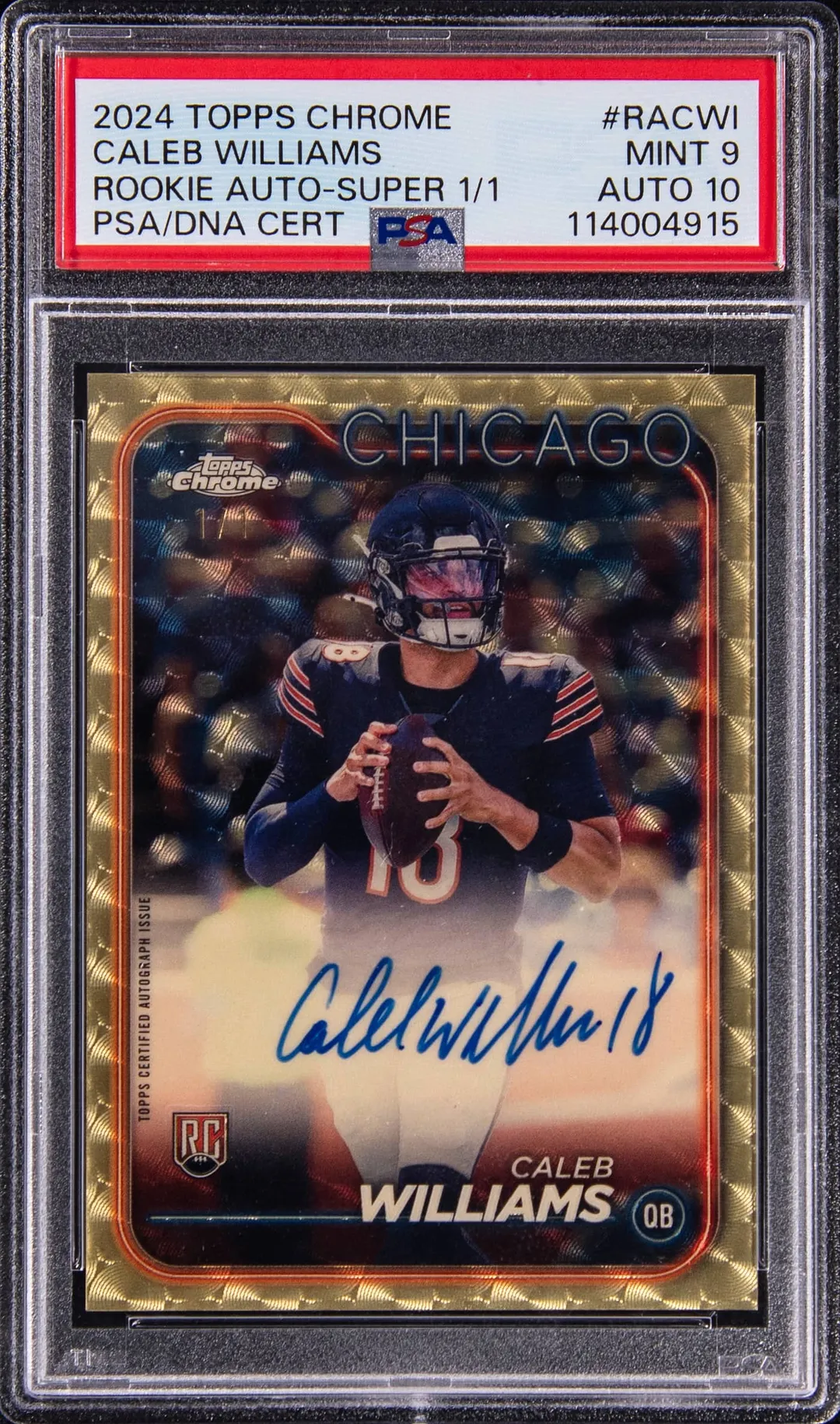 Caleb Williams 2024 Topps Chrome SuperFractor 1/1 Sale