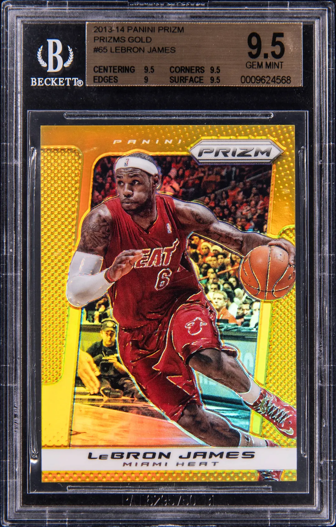 2013-14 Prizm Gold LeBron BGS 9.5 sells for $106K