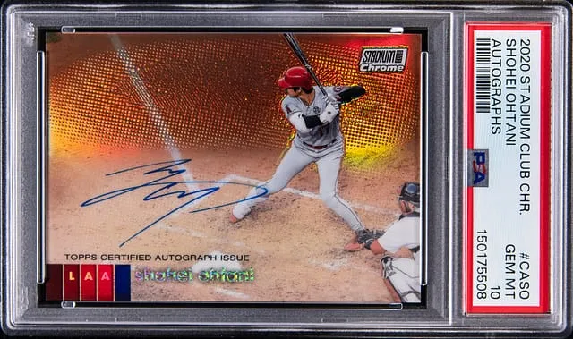 PSA 10 Ohtani Stadium Club Chrome Auto Sells Big