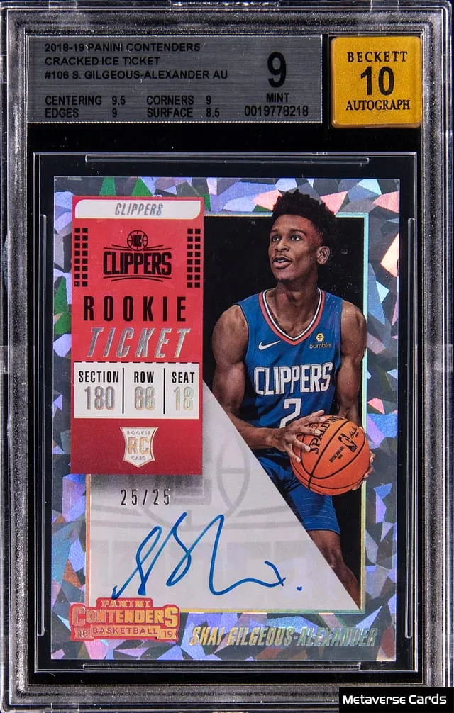 2018-19 SGA Contenders Cracked Ice Rookie Sold