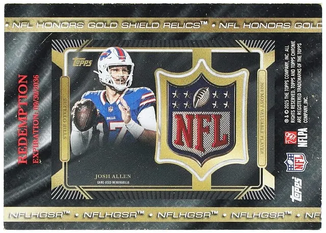 Josh Allen 2025 Topps NFL Honors Gold Shield Sale
