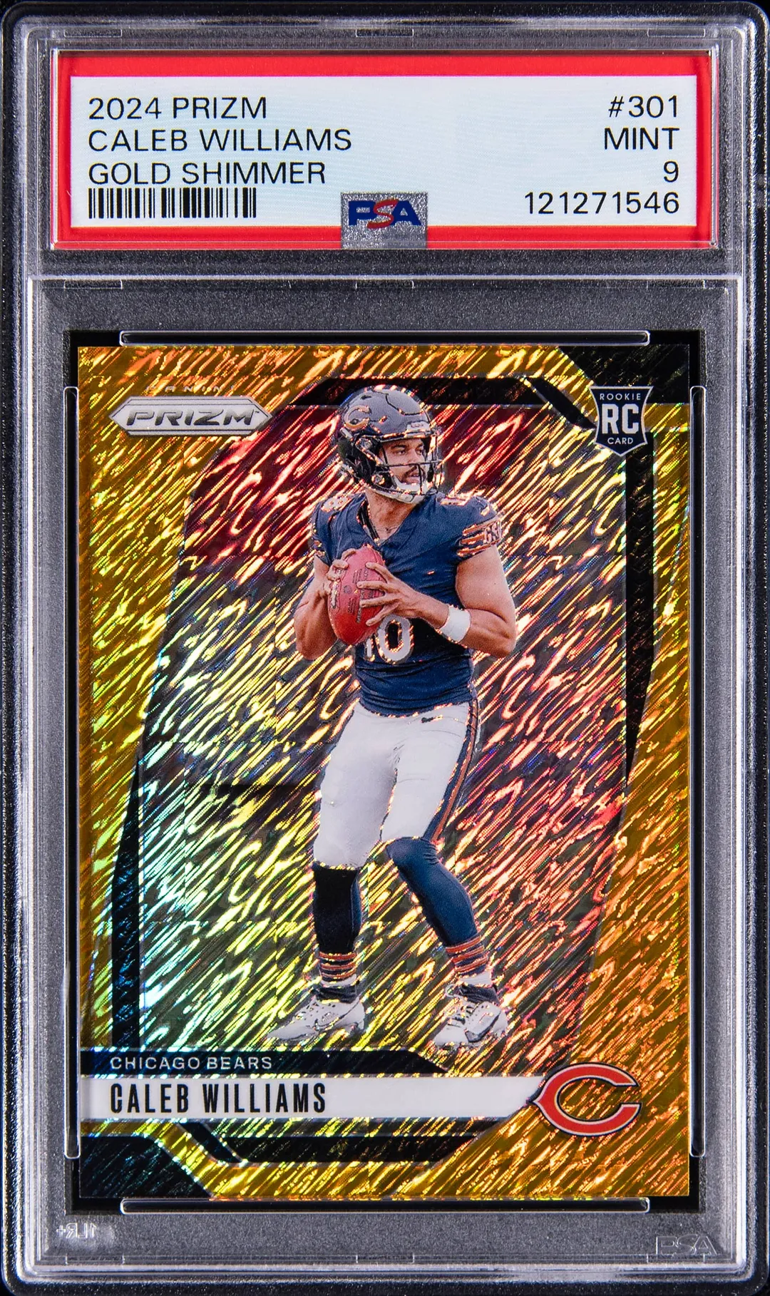 Caleb Williams 2024 Prizm Gold Shimmer PSA 9 Sale
