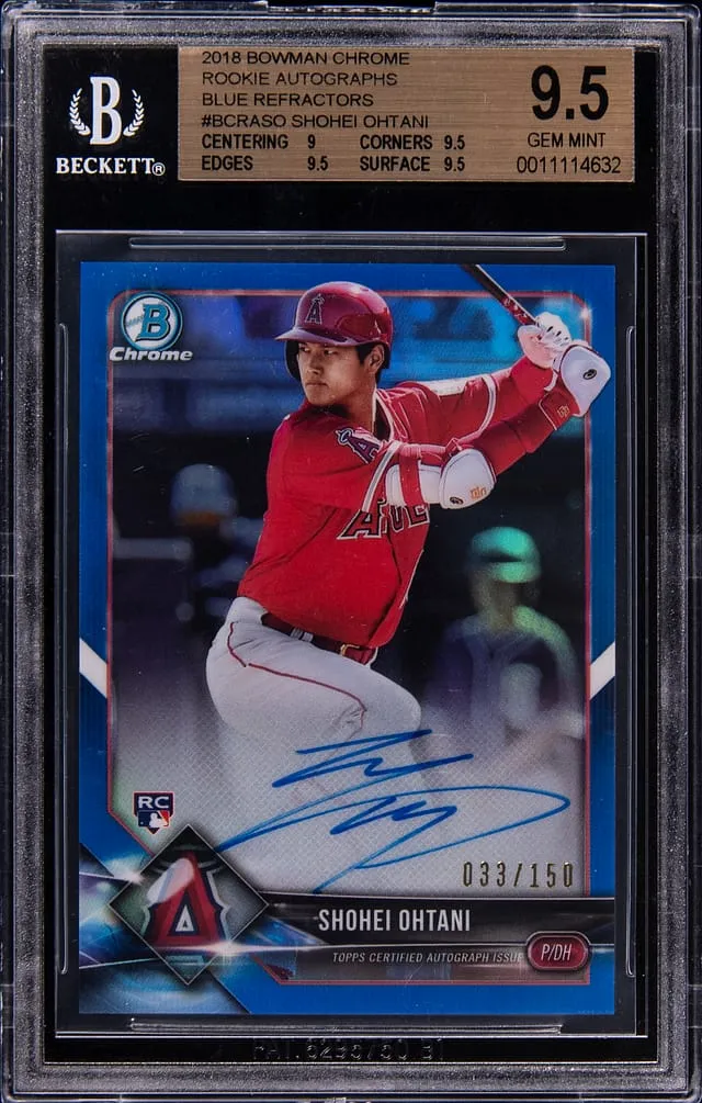 Shohei Ohtani 2018 Bowman Chrome Blue Auto 9.5 Sale