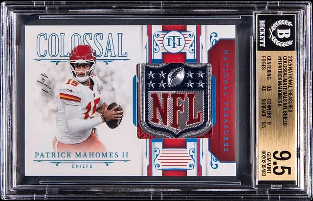 Mahomes 2025 NT NFL Shield 1/1 BGS 9.5 Goldin Sale