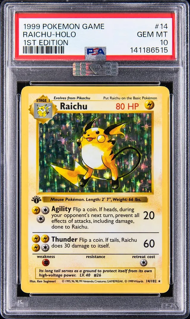 1999 1st Edition Raichu PSA 10 Sells for $23,184