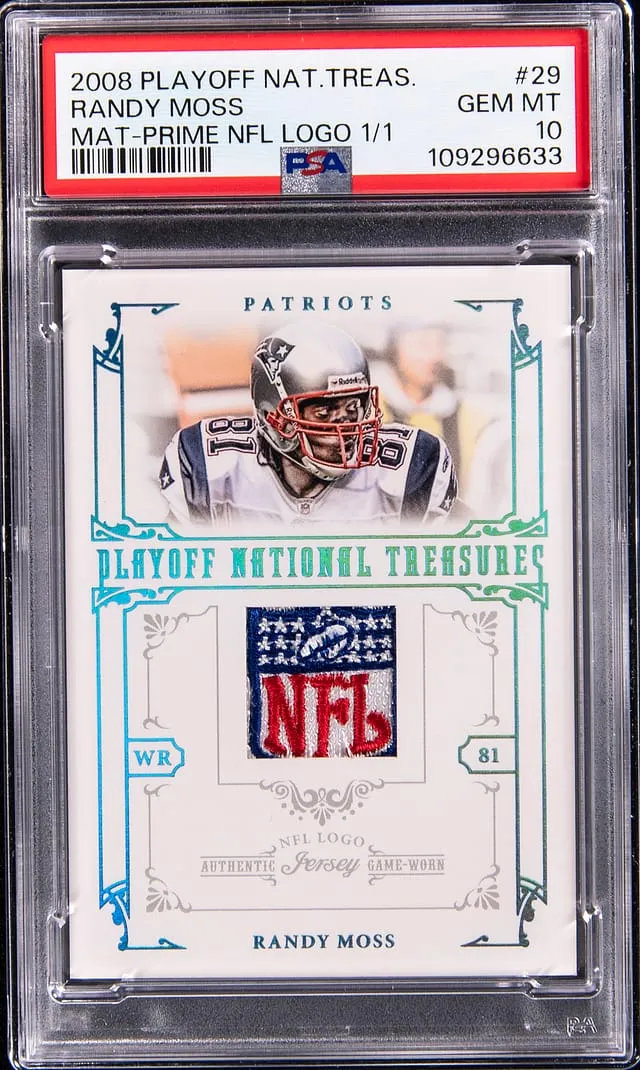 Randy Moss 2008 NT NFL Shield 1/1 PSA 10 Sells for $12K