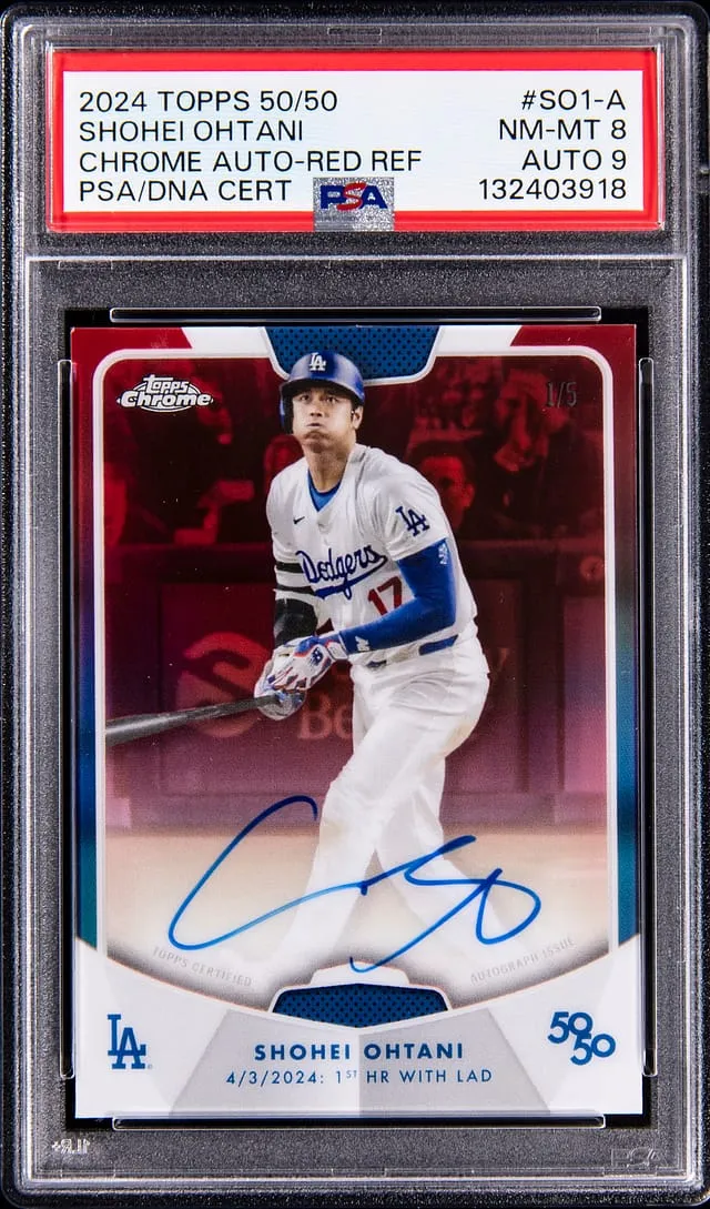 2024 Topps 50/50 Ohtani Red /5 Auto Sells for $13K
