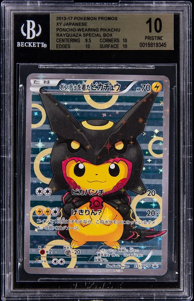 Rayquaza Poncho Pikachu BGS 10 sells for $14,030